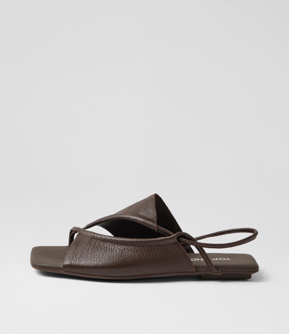 Egain Choc Leather Sandals