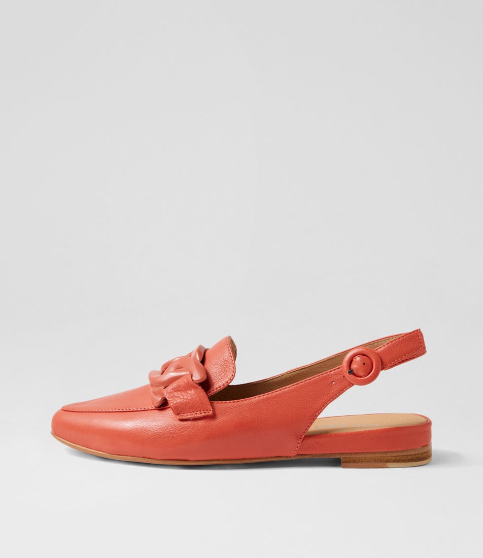 Favillas Burnt Orange Leather Slingbacks