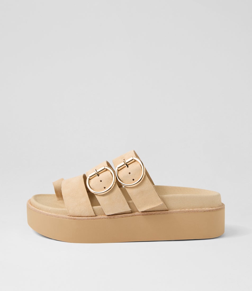 Gasmine Latte Suede Sandals