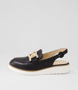 OZTEN TO BLACK WHITE SOLE TUMBLE LEATHER