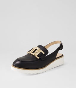 OZTEN TO BLACK WHITE SOLE TUMBLE LEATHER