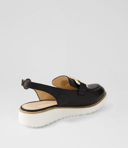 OZTEN TO BLACK WHITE SOLE TUMBLE LEATHER