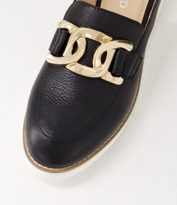 OZTEN TO BLACK WHITE SOLE TUMBLE LEATHER