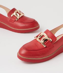OZTEN TO RED RED SOLE TUMBLE LEATHER