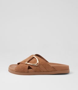Roule Light Choc Suede Slides Roule Light Choc Suede Slides