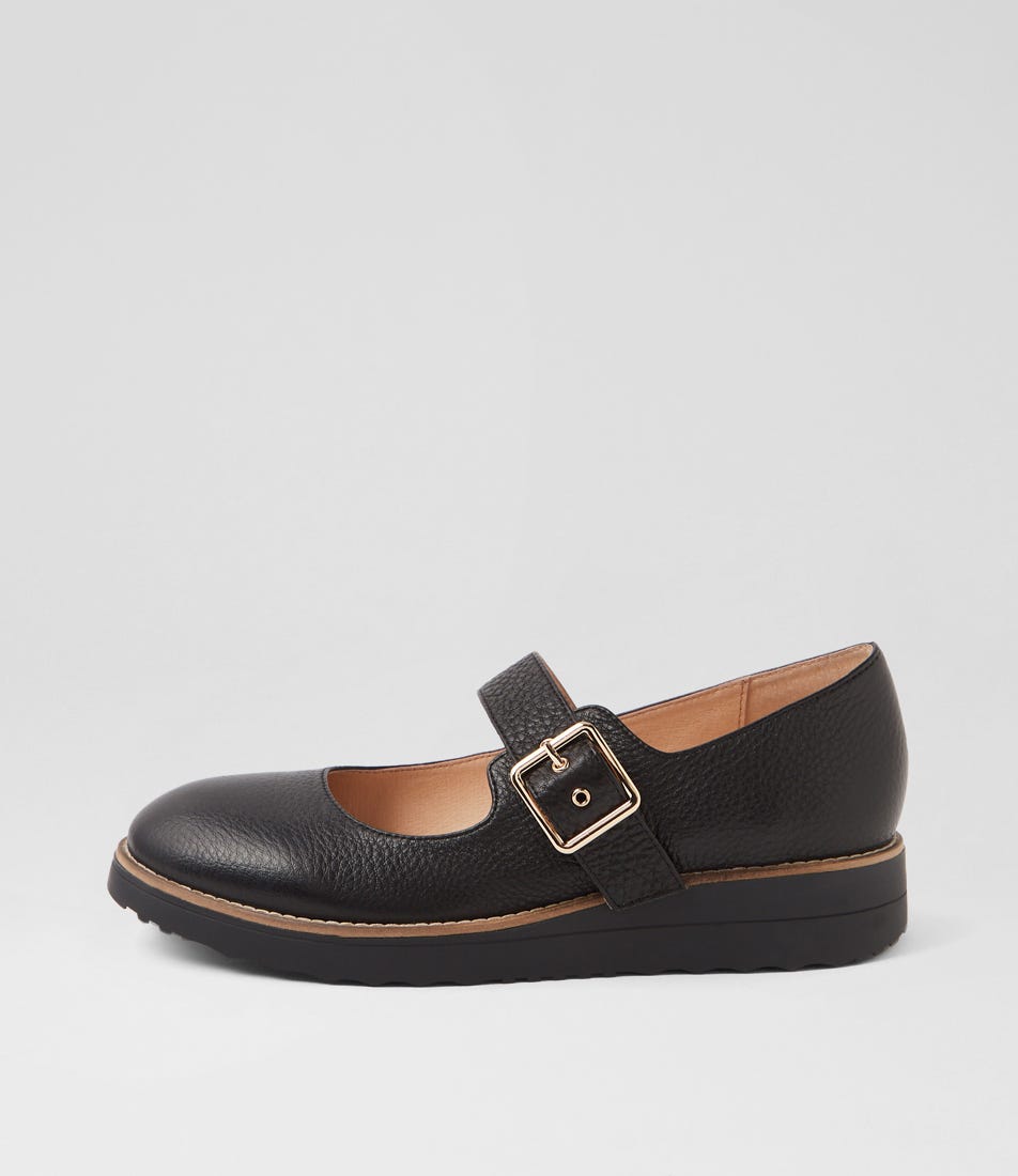 Ohgees Black Tumble Leather Flat Shoes Ohgees Black Tumble Leather Flat Shoes