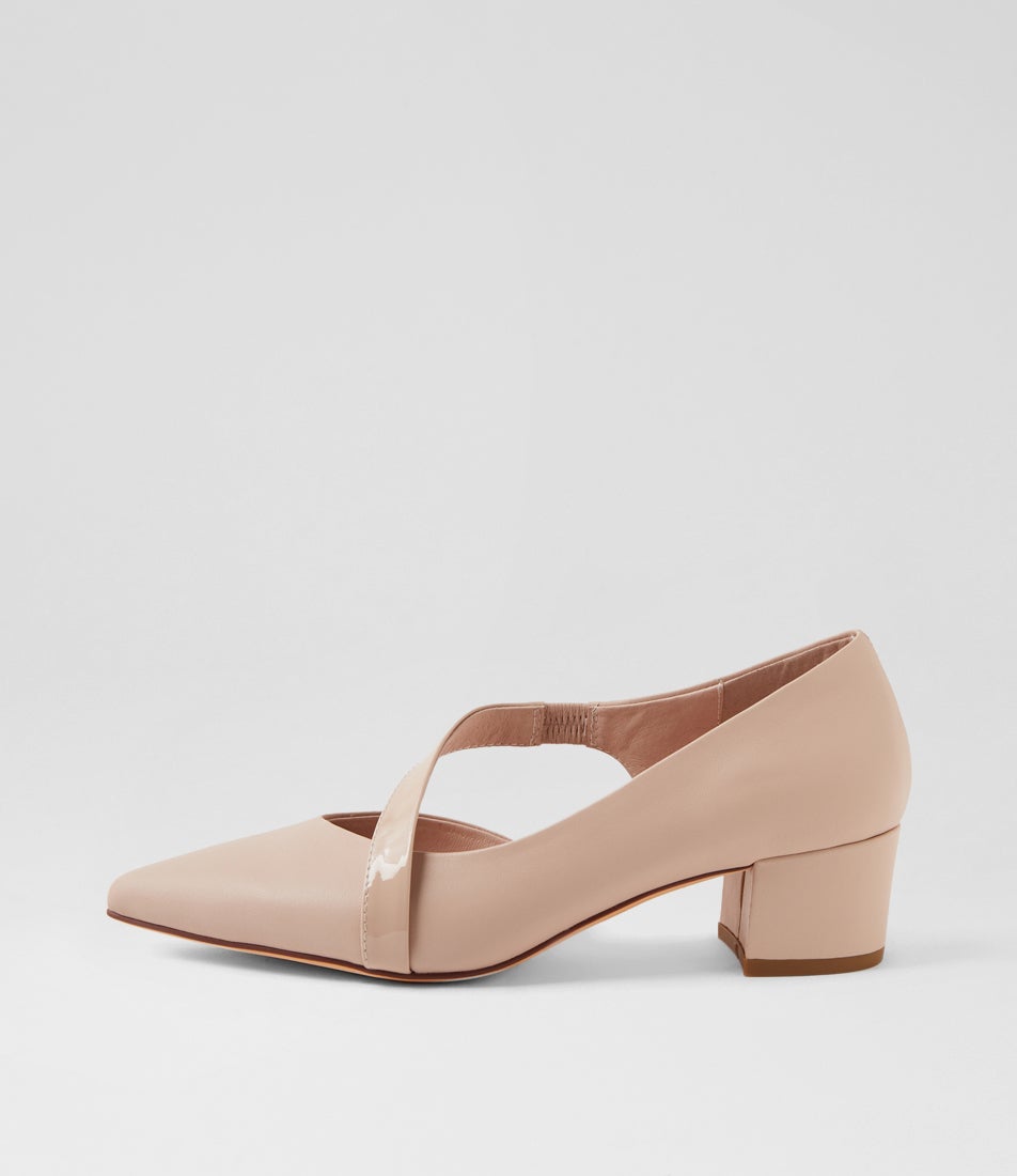 Aresa Nude Leather Patent Heels