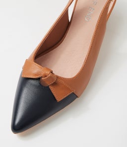 AYMAY TO NAVY DK TAN LEATHER