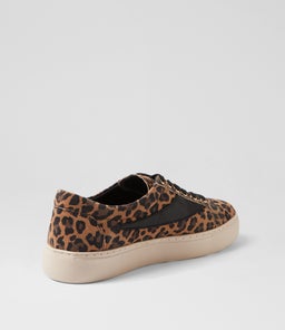 DOWENS TO CAMEL LEOPARD BLACK SUEDE LEATHER
