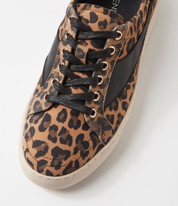 DOWENS TO CAMEL LEOPARD BLACK SUEDE LEATHER