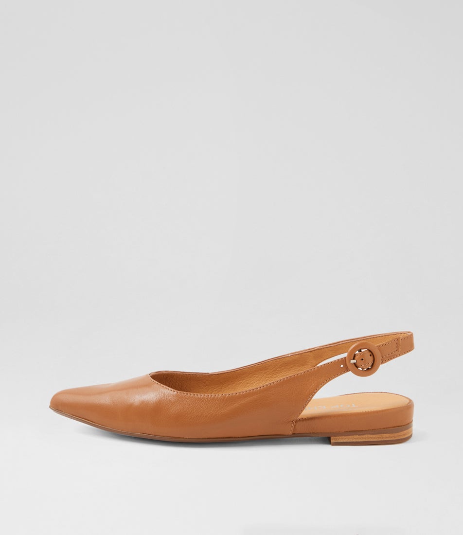 Yillie Dark Tan Leather Flat Shoes Yillie Dark Tan Leather Flat Shoes