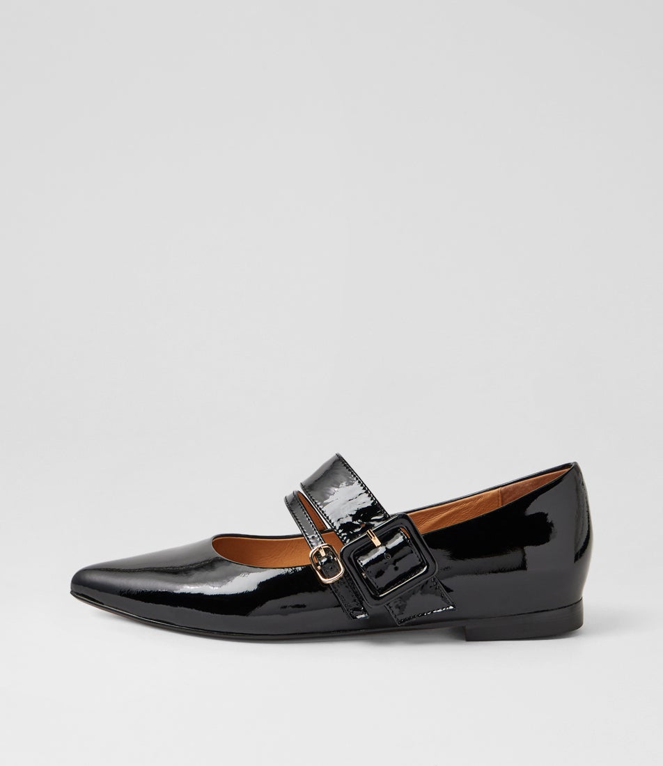 Yexa Black Patent Leather Mary Janes