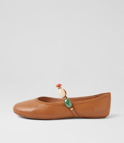 Birkita Dark Tan Multi Leather Ballet Flats Birkita Dark Tan Multi Leather Ballet Flats