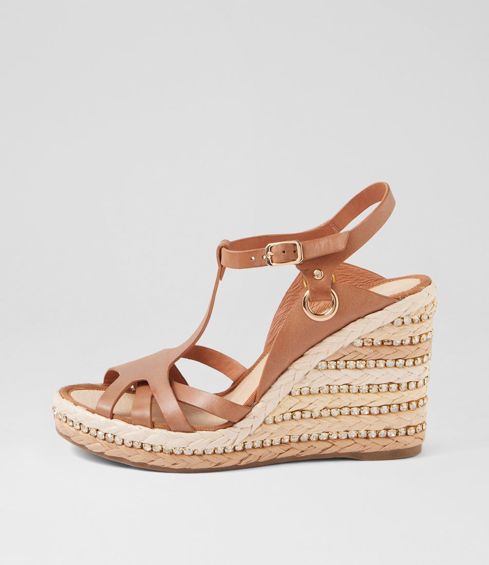 Elinna Tan Natural Multi Leather Sandals Elinna Tan Natural Multi Leather Sandals