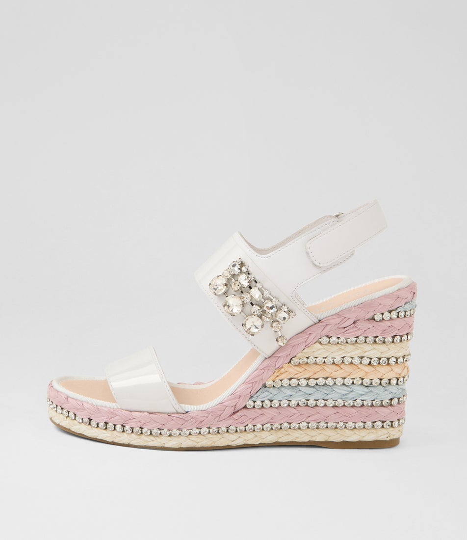 Evilla White Pastel Multi Leather Sandals Evilla White Pastel Multi Leather Sandals