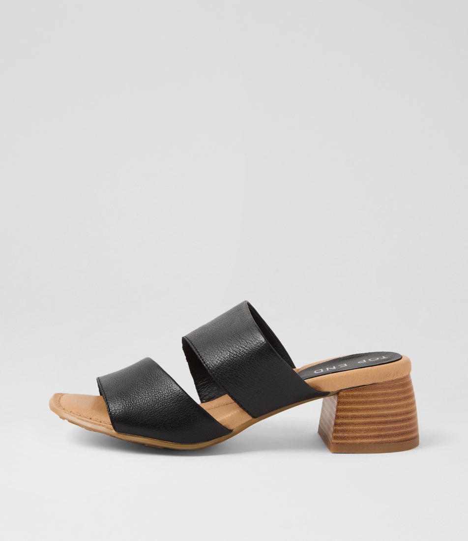 Fevella Black Natural Leather Sandals