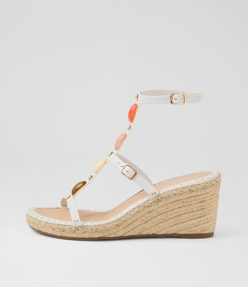 Gepps White Multi Leather Sandals Gepps White Multi Leather Sandals