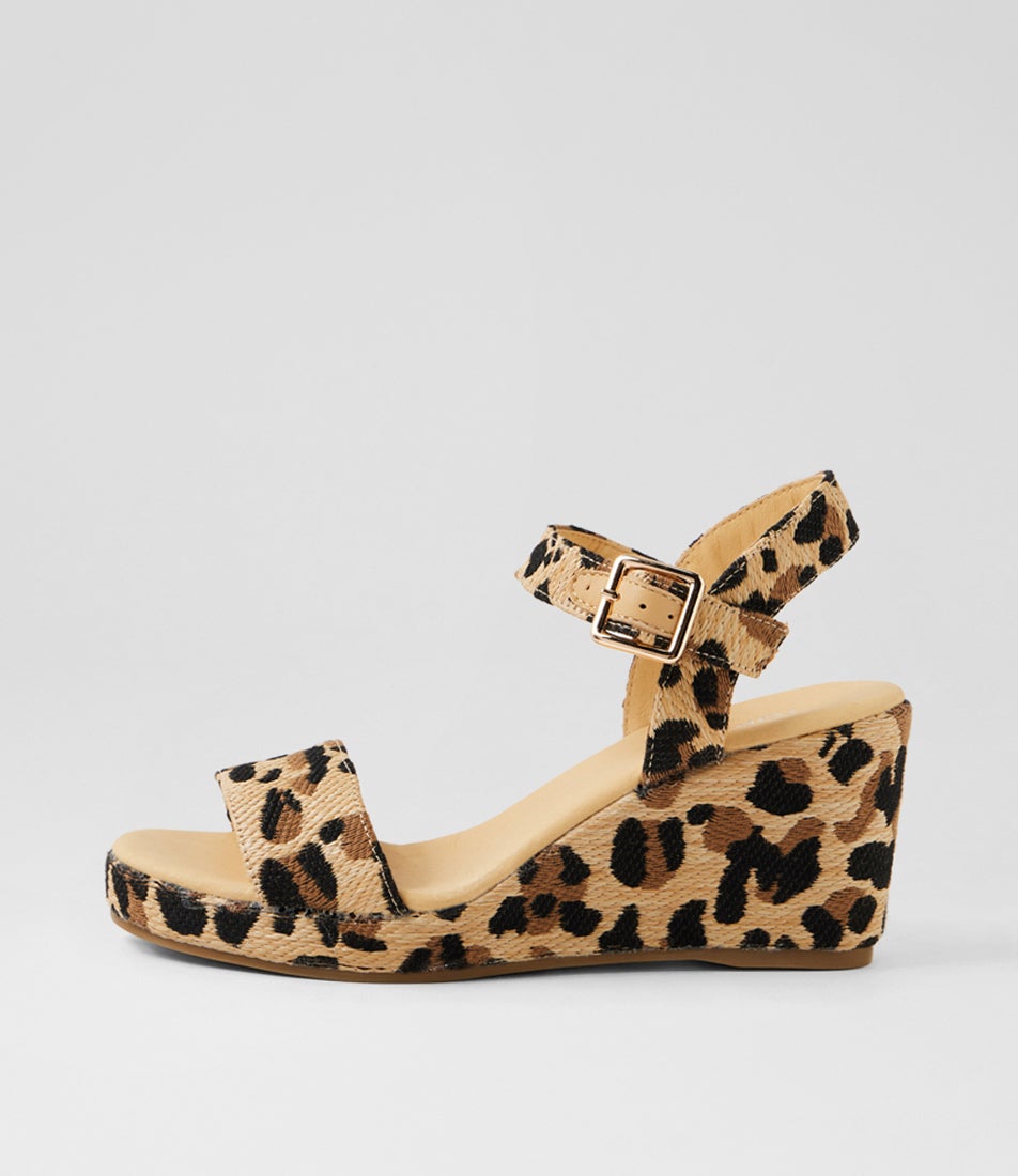 Gossy Light Leopard Synthetic Raffia Sandals