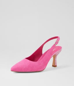 LINDSIE TO BRIGHT PINK SILVER SUEDE JEWELS