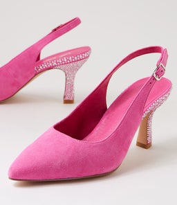 LINDSIE TO BRIGHT PINK SILVER SUEDE JEWELS