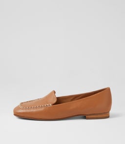 Pansha Dark Tan Natural Leather Loafers Pansha Dark Tan Natural Leather Loafers
