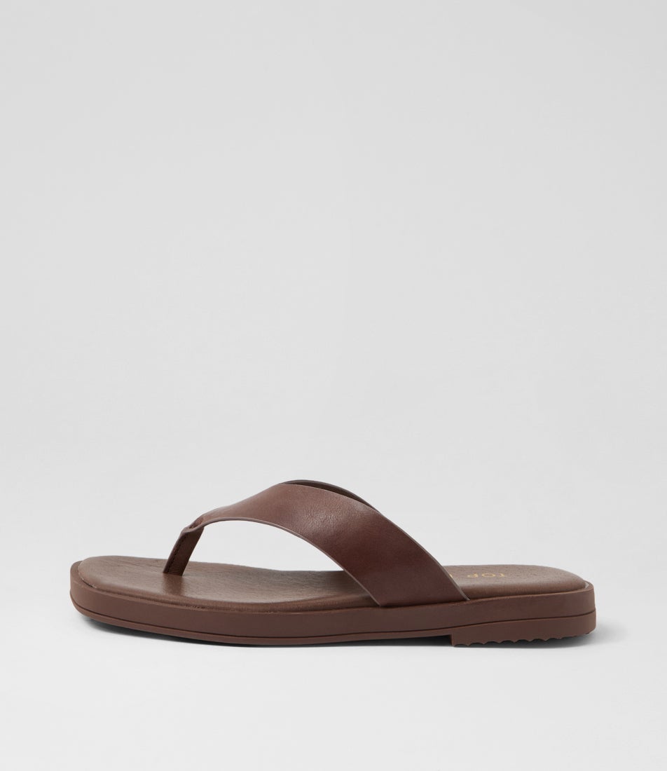 Teige Choc Leather Thongs