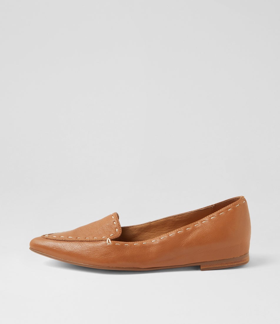 Yivi Dark Tan Leather Loafers