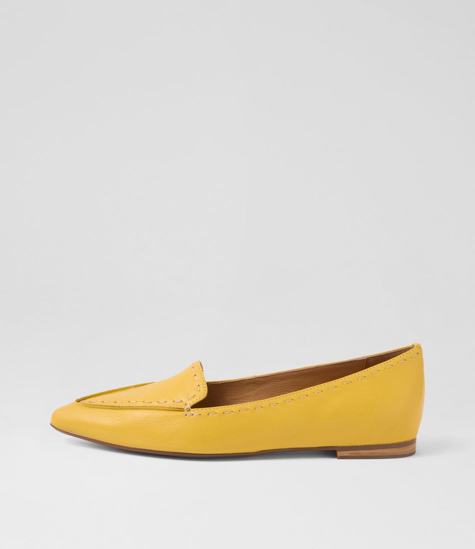 Yivi Yellow Leather Loafers
