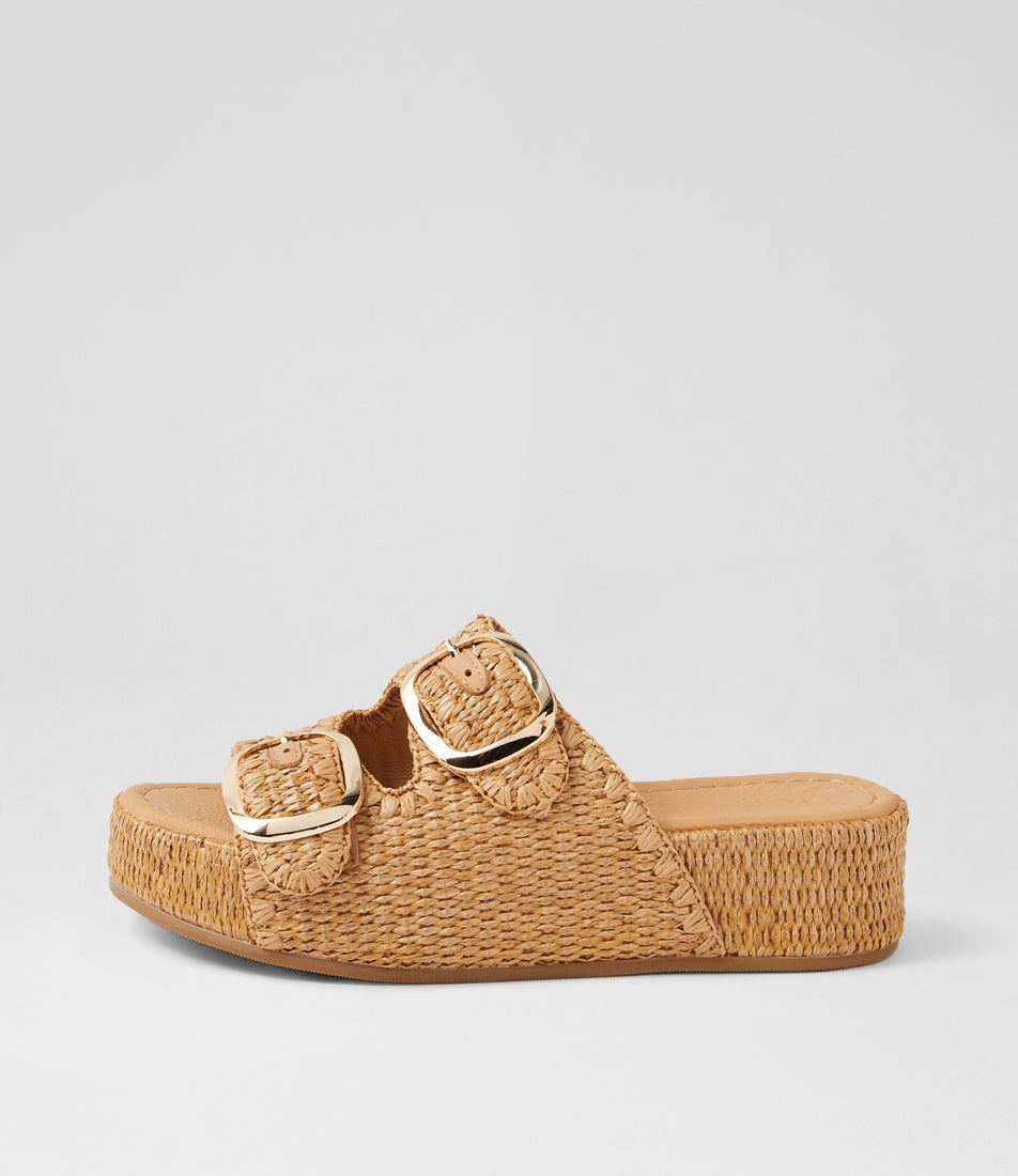 Zollan Natural Synthetic Raffia Sandals