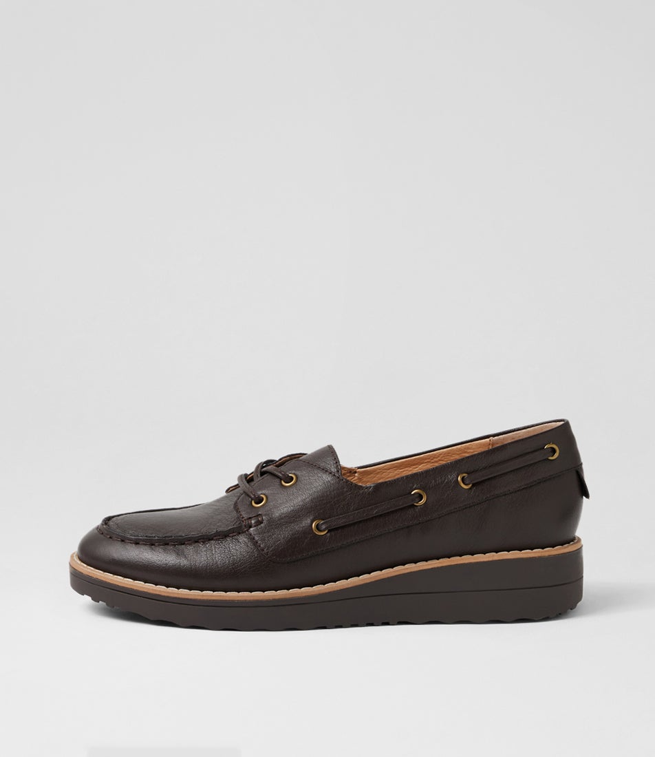 Okies Choc Leather Boat Shoes Okies Choc Leather Boat Shoes