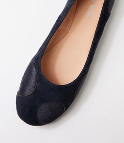 BALTER TO NAVY SUEDE PONY