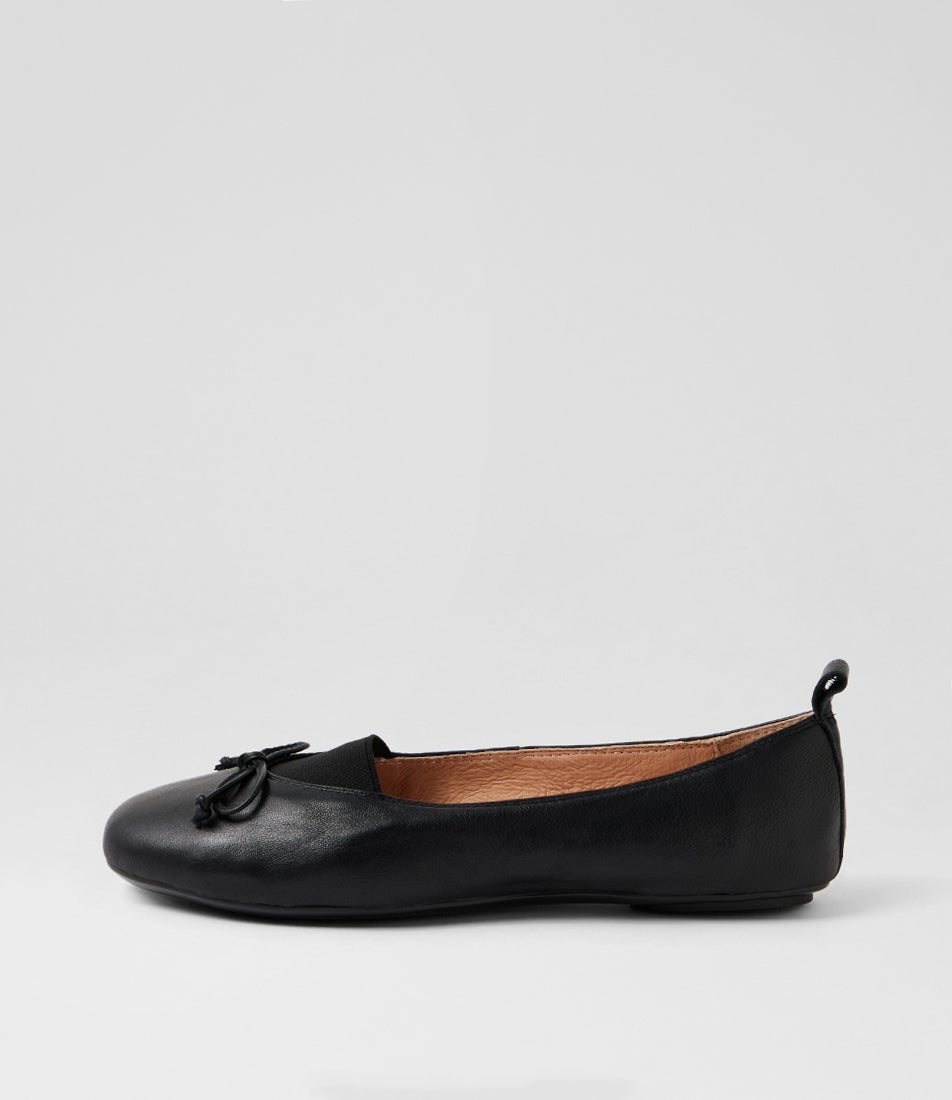 Beska Black Leather Ballet Flats Beska Black Leather Ballet Flats