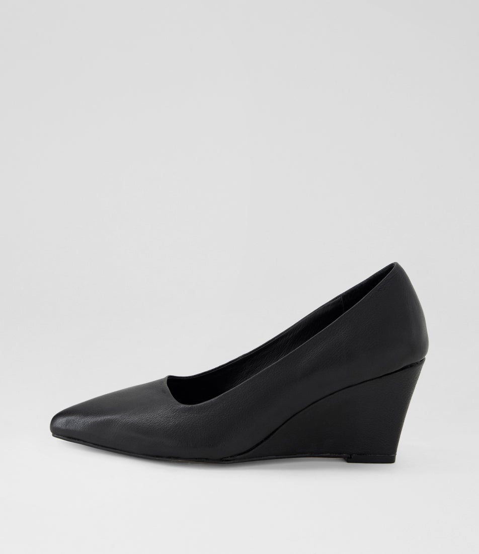 Cepphie Black Leather Wedges Cepphie Black Leather Wedges