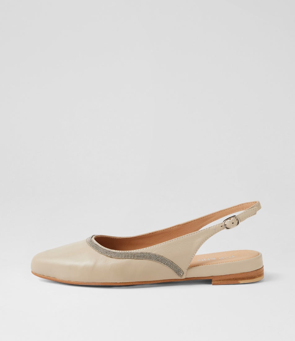 Follini Almond Leather Slingbacks