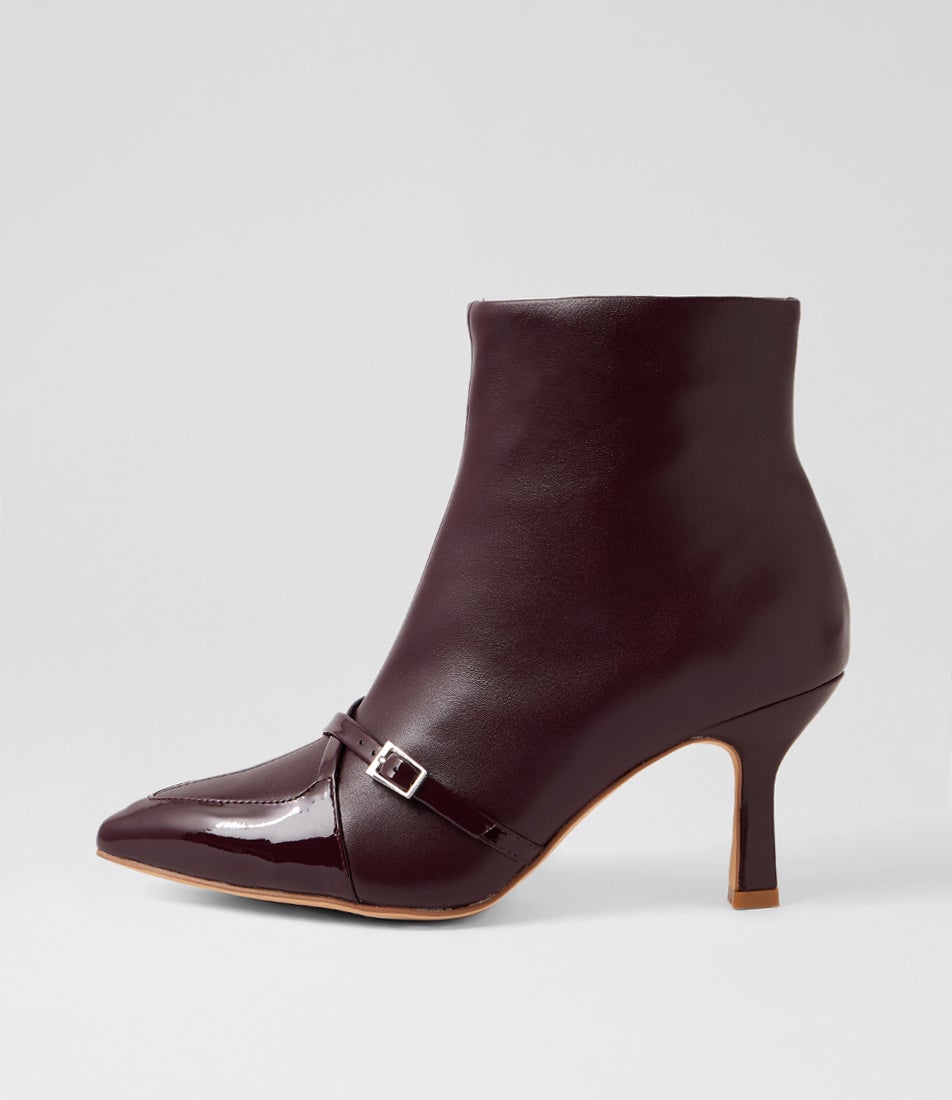 Lasmin Burgundy Patent Leather Ankle Boots Lasmin Burgundy Patent Leather Ankle Boots