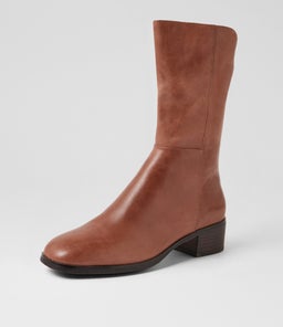 OKILA TO WHISKEY CHOC HEEL LEATHER