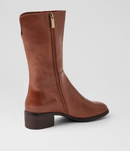 OKILA TO WHISKEY CHOC HEEL LEATHER