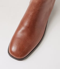 OKILA TO WHISKEY CHOC HEEL LEATHER