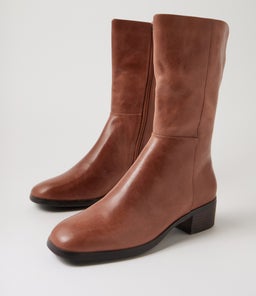 OKILA TO WHISKEY CHOC HEEL LEATHER