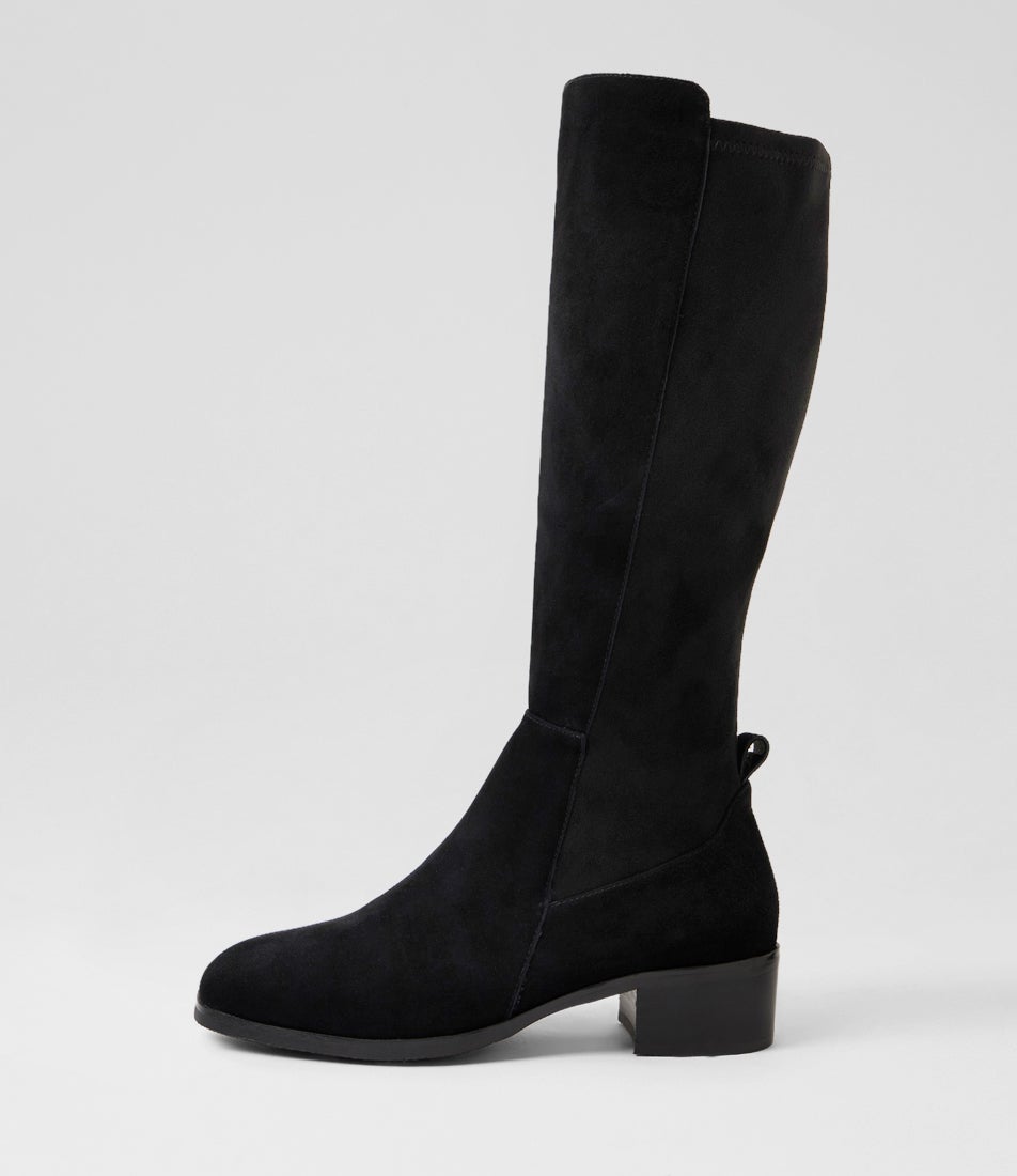Oreos Black Suede Knee High Boots