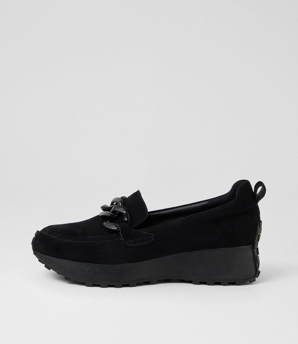 Zaphas Black Suede Loafers