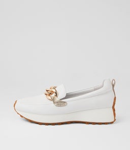 Zaphas White Gold Leather Loafers Zaphas White Gold Leather Loafers
