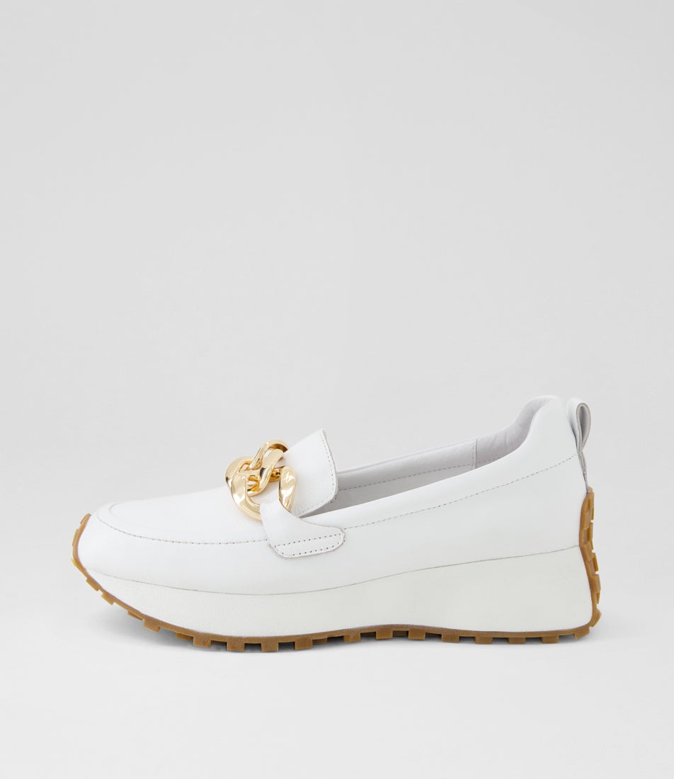 Zaphas White Leather Loafers
