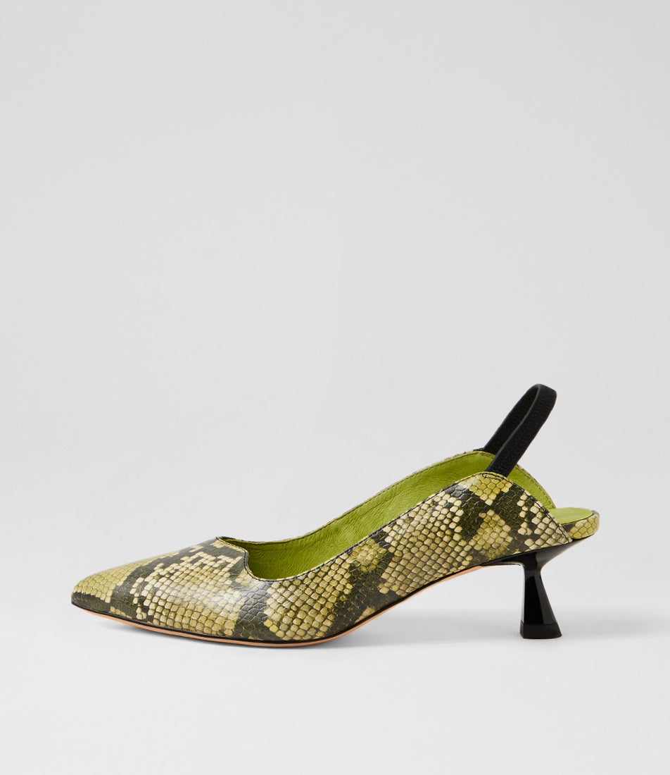 Vini Citrus Snake Leather Heels