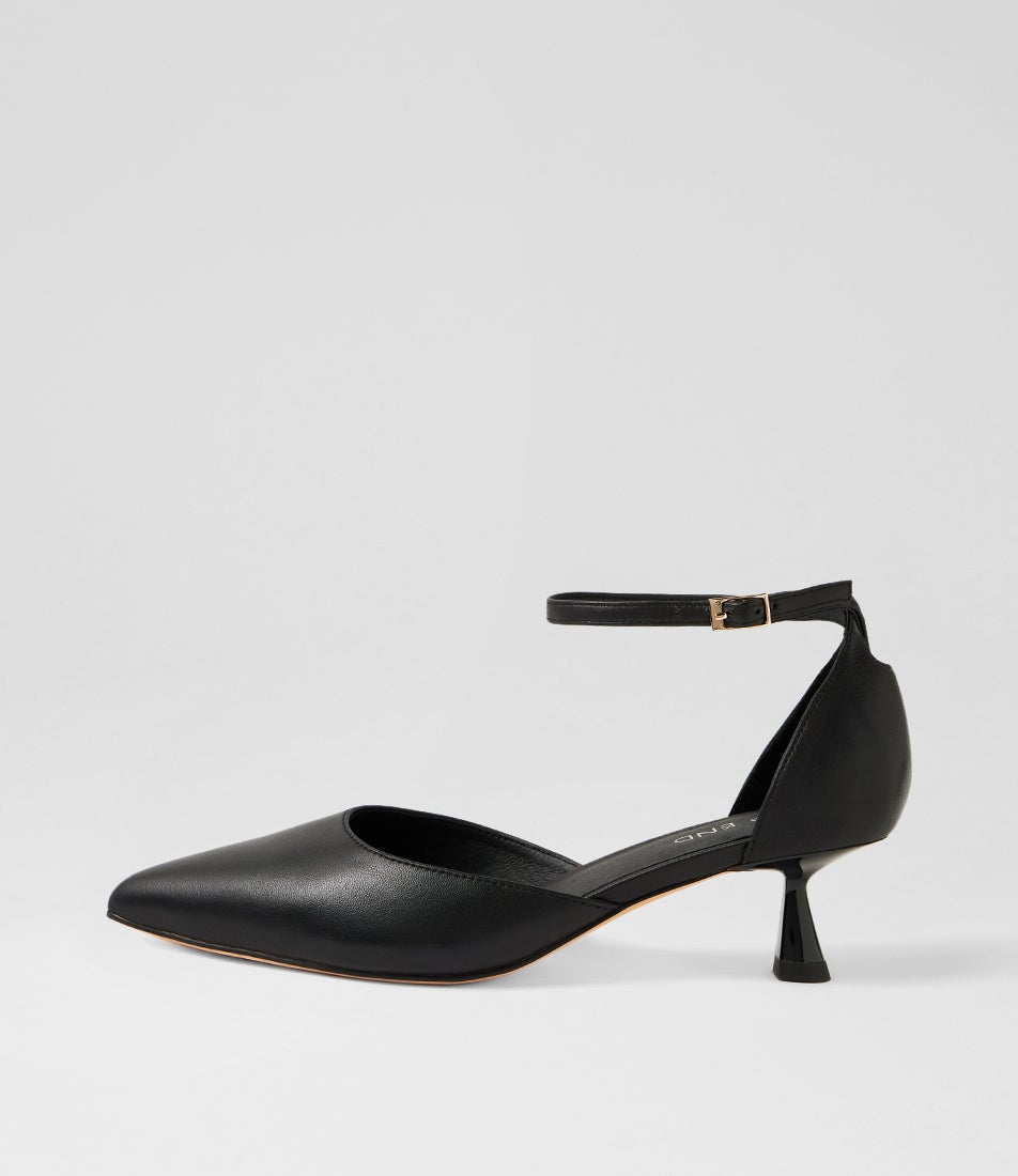 Vostly Black Leather Heels