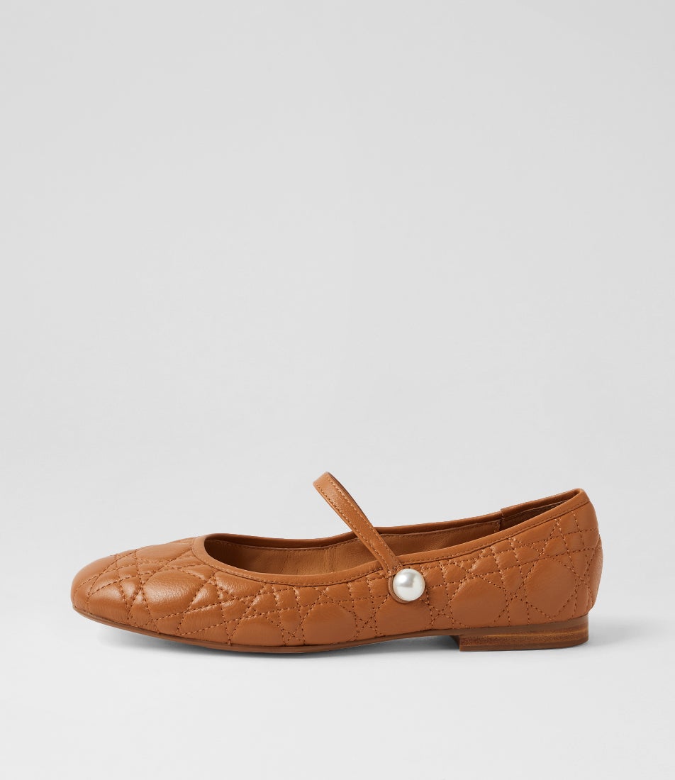 Morli Dark Tan Leather Mary Janes