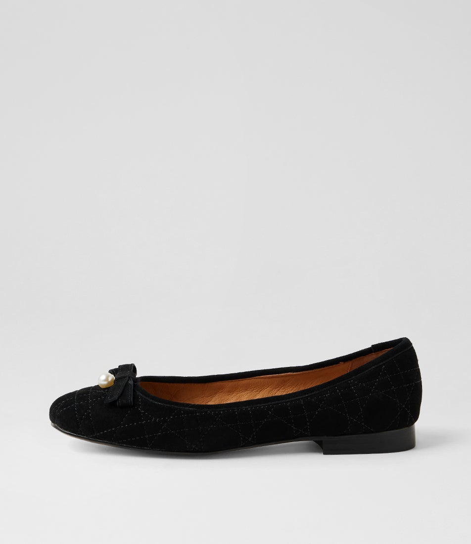 Mysta Black Suede Ballet Flats Mysta Black Suede Ballet Flats