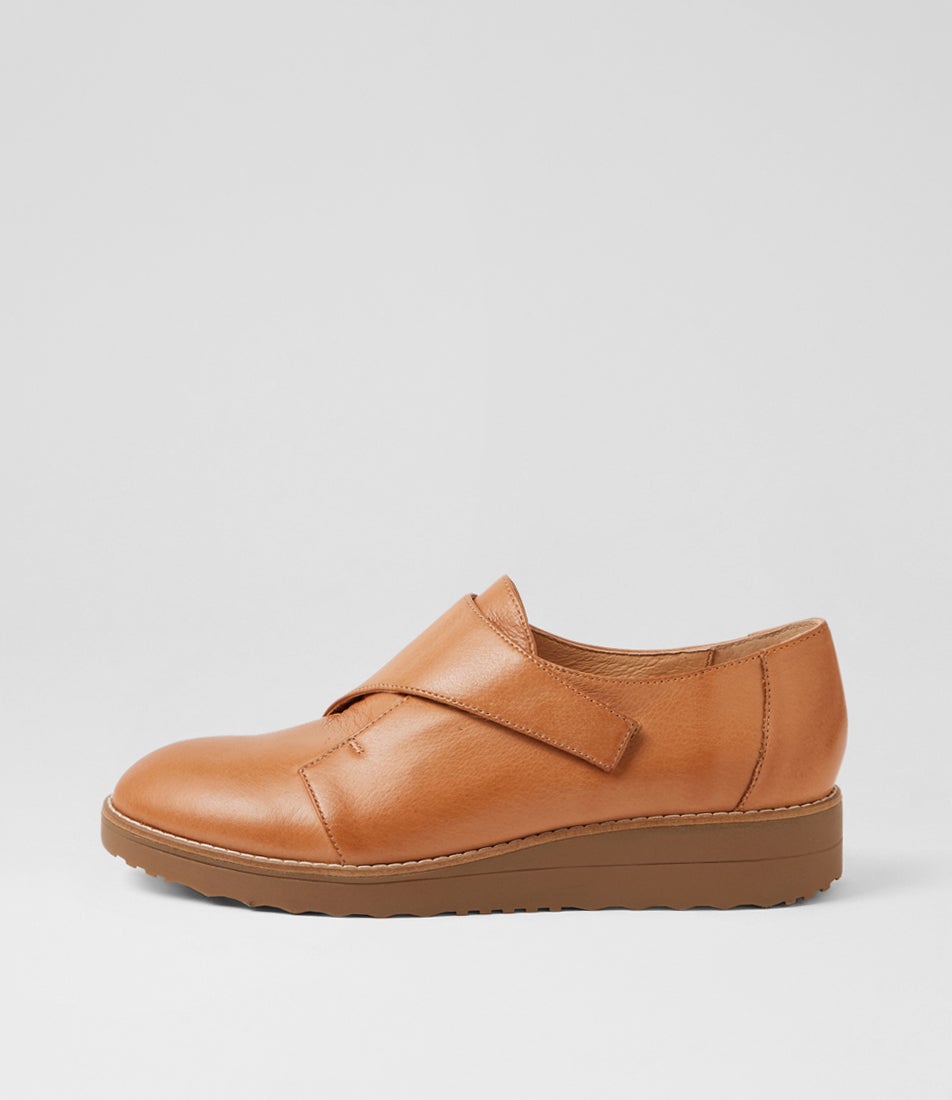 Orara Dark Tan Light Choc Leather Flat Shoes