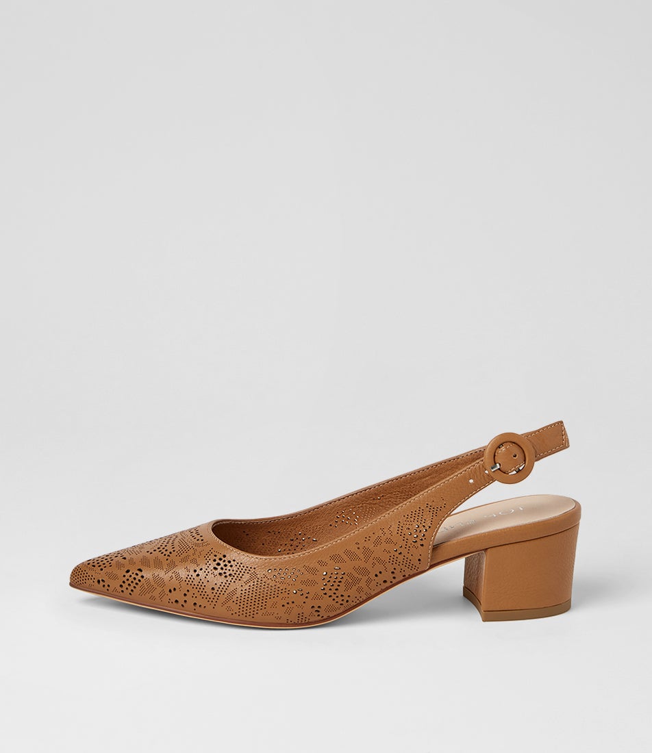 Aelin Dark Tan Leather Heels Aelin Dark Tan Leather Heels