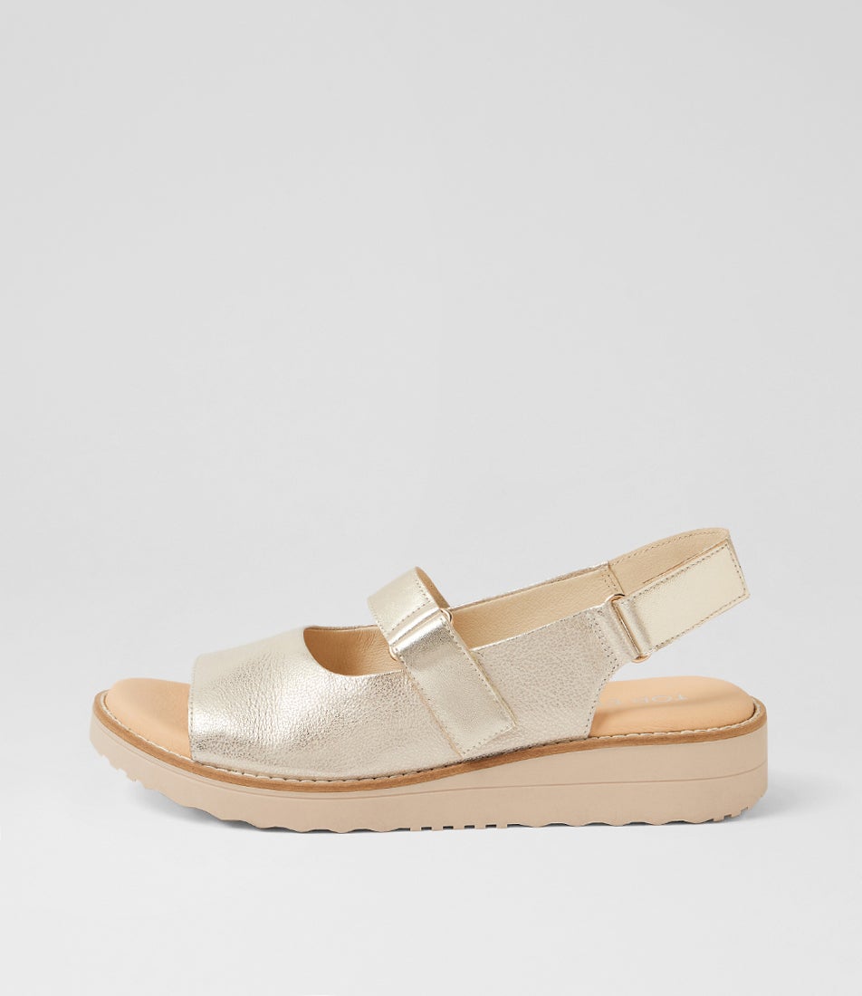 Heeka Beige Pale Gold Wash Leather Sandals